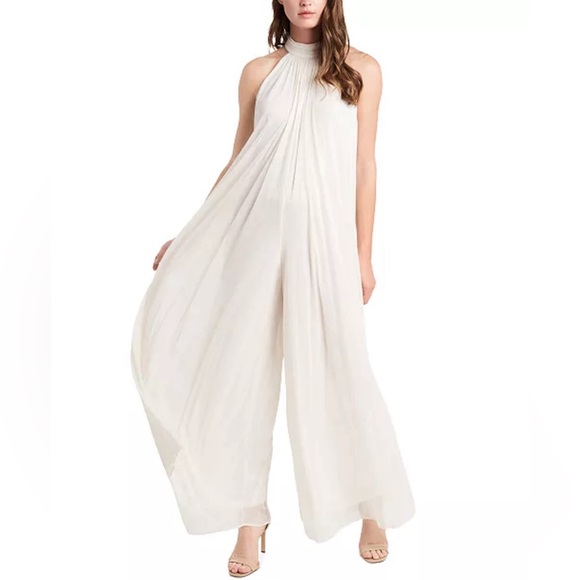 MSK HALTER WHITE JUMPSUIT MEDIUM - Picture 1 of 9